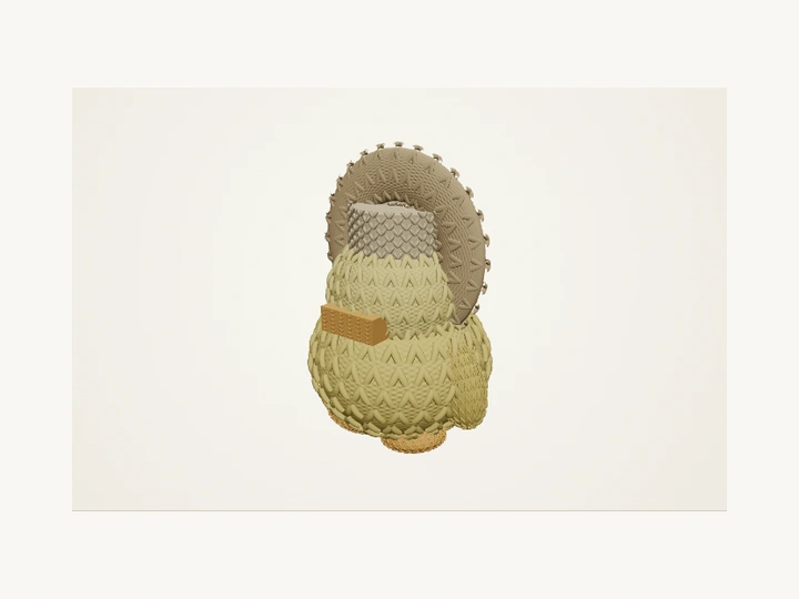 Paperella assolata con cappello di paglia - Esempio di amigurumi all'uncinetto fatto a mano