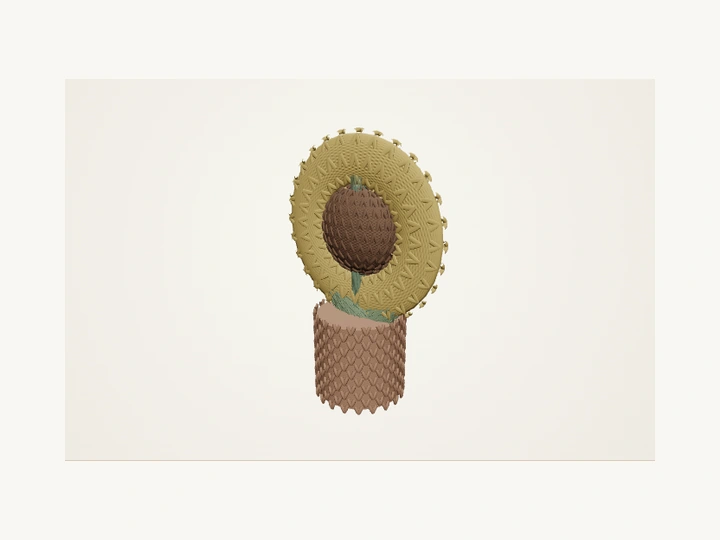 Girasole assolato in vaso - Esempio di amigurumi all'uncinetto fatto a mano